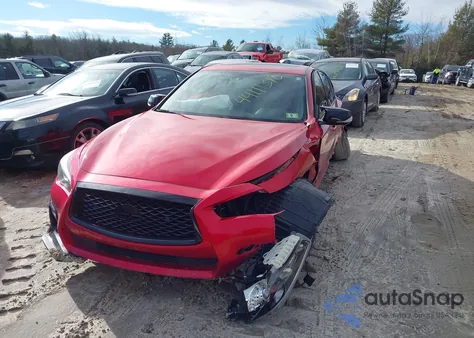 2018 Infiniti Q50 3.0T Red Sport 400 z USA, uszkodzony, nr VIN JN1FV7ARXJM481518